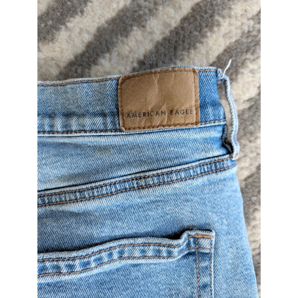 American Eagle Jeans Womens 6 Blue Short Stovepipe Wide Leg Light Wash Boho - Picture 5 of 9